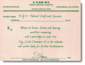 Marin Hospital Mistle Toe Ball Invitation